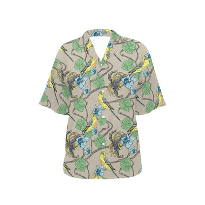 Parakeet Pattern Print Design A02 Women's Hawaiian Shirt