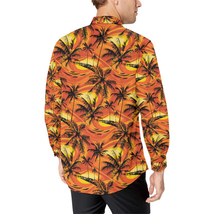 Palm Tree Pattern Print Design A02 Men's Long Sleeve Shirt