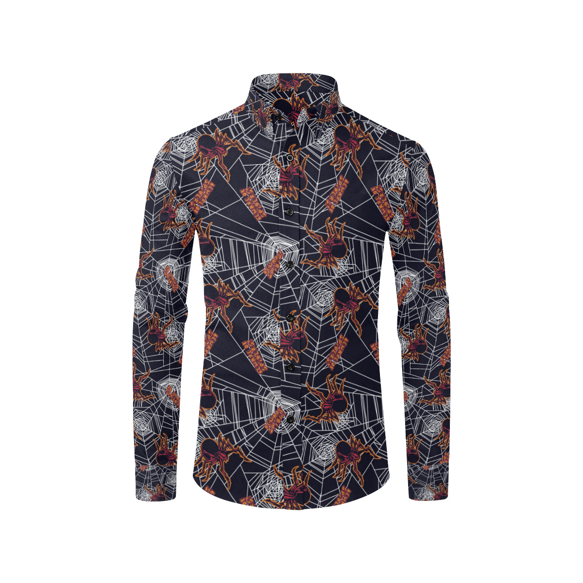 Tarantula Spiderwebs Pattern Print Design 01 Men's Long Sleeve Shirt