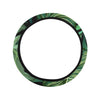 Green Fresh Tropical Palm Leaves Steering Wheel Cover with Elastic Edge