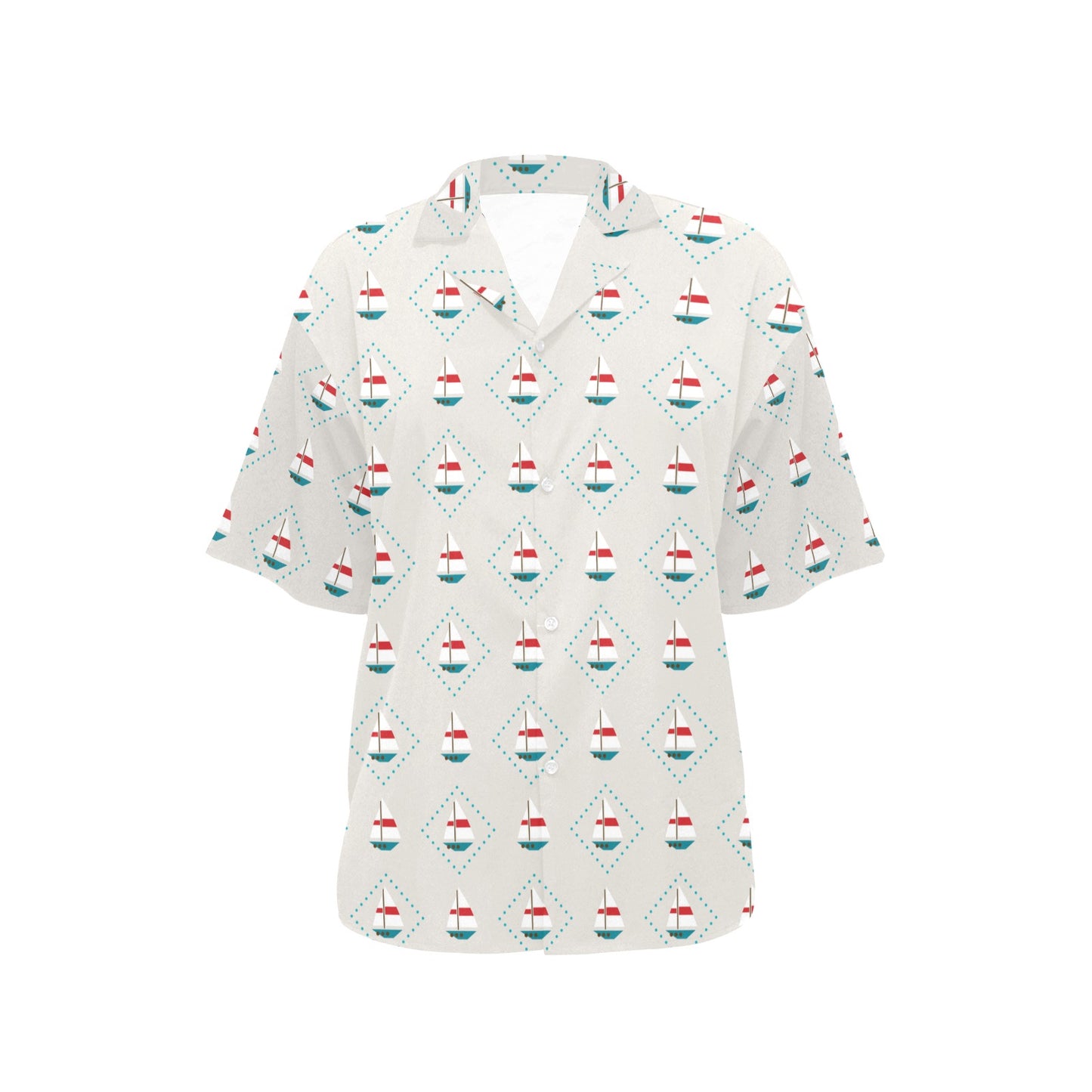 Sailboat Print Design LKS301 Women's Hawaiian Shirt