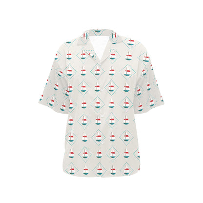 Sailboat Print Design LKS301 Women's Hawaiian Shirt