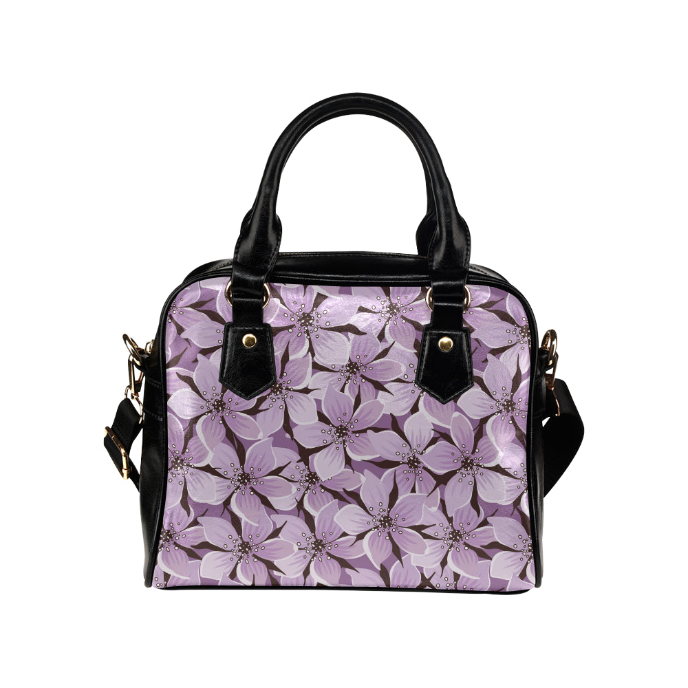 Lilac Pattern Print Design 01 Shoulder Handbag