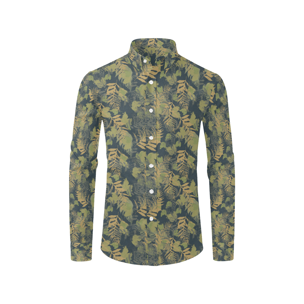 Camouflage Tropical Pattern Print Design 04 Men's Long Sleeve Shirt