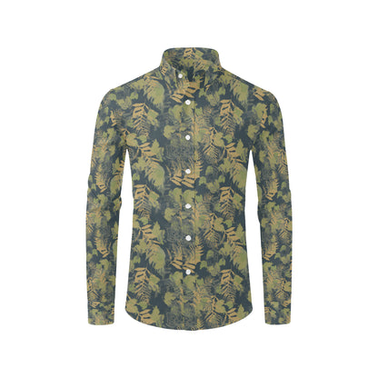 Camouflage Tropical Pattern Print Design 04 Men's Long Sleeve Shirt