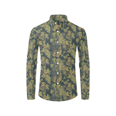 Camouflage Tropical Pattern Print Design 04 Men's Long Sleeve Shirt