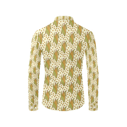 Corn Pattern Print Design 01 Men's Long Sleeve Shirt