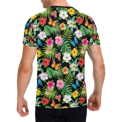 Hibiscus With Butterfly Print Design LKS305 Men's All Over Print T-shirt