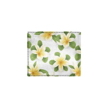Yellow Plumeria Pattern Print Design PM012 Men's ID Card Wallet