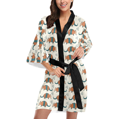 Armadillo Pattern Print Design 01 Women's Short Kimono