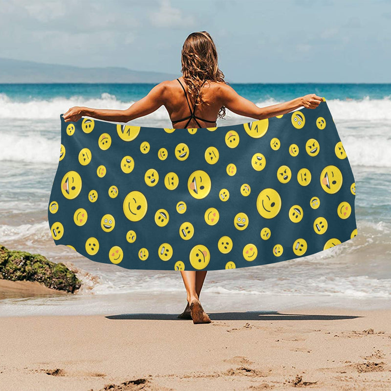 Smiley Face Emoji Print Design LKS301 Beach Towel 32" x 71"
