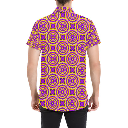 Optical illusion Expansion Men's Short Sleeve Button Up Shirt