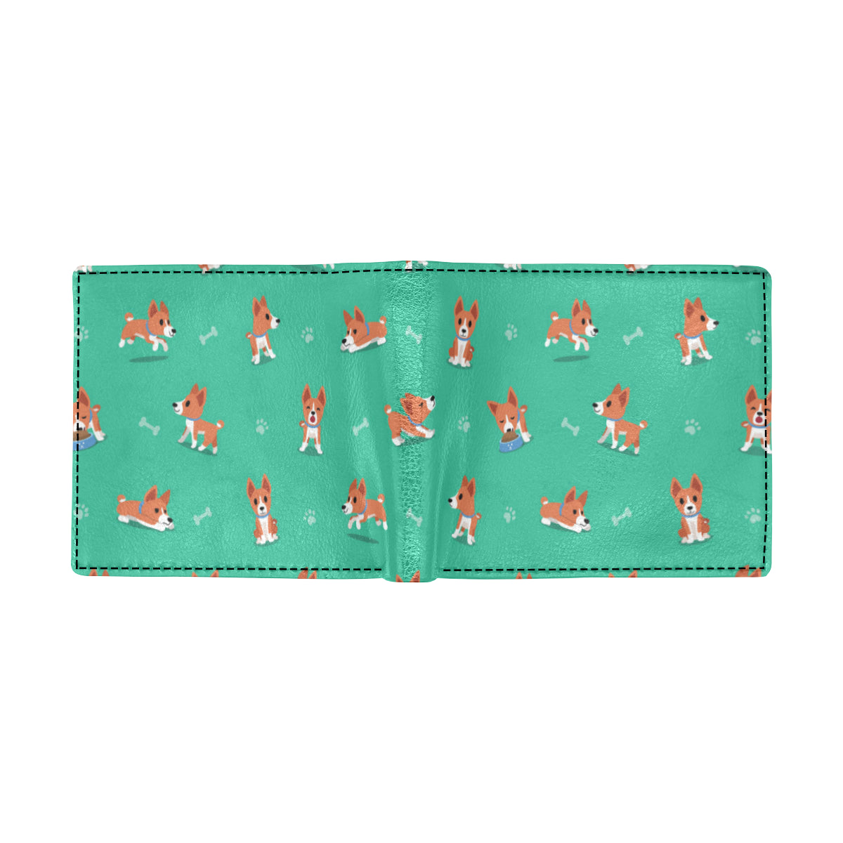 Basenji Pattern Print Design 02 Men's ID Card Wallet