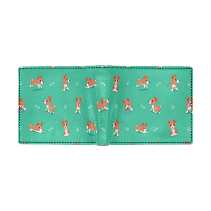 Basenji Pattern Print Design 02 Men's ID Card Wallet