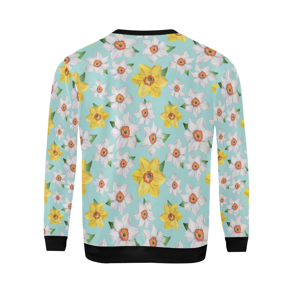Daffodils Pattern Print Design DF07 Men Long Sleeve Sweatshirt