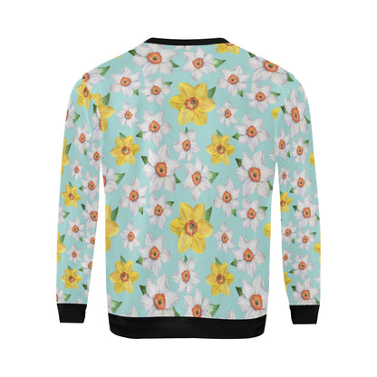 Daffodils Pattern Print Design DF07 Men Long Sleeve Sweatshirt