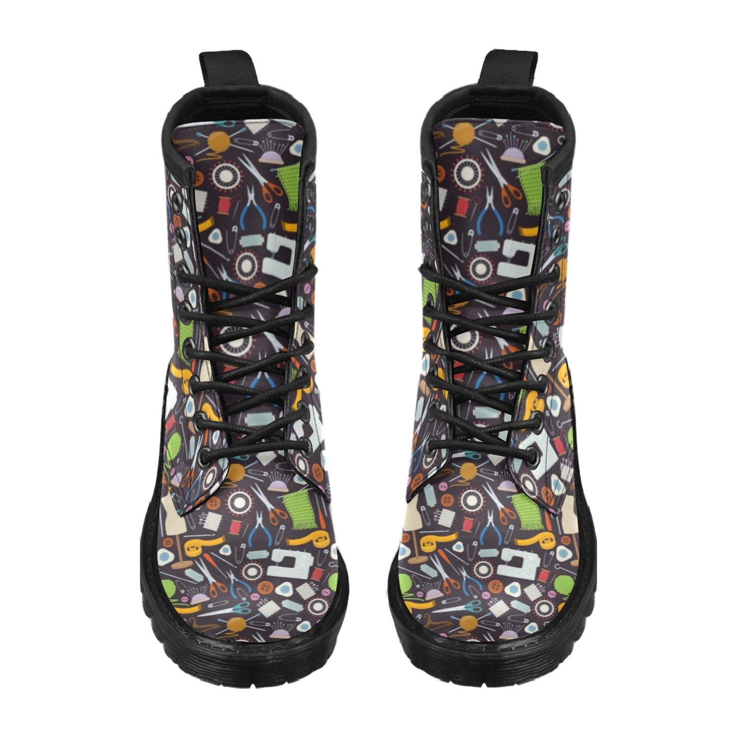 Sewing Equipment Print Design LKS308 Women's Boots