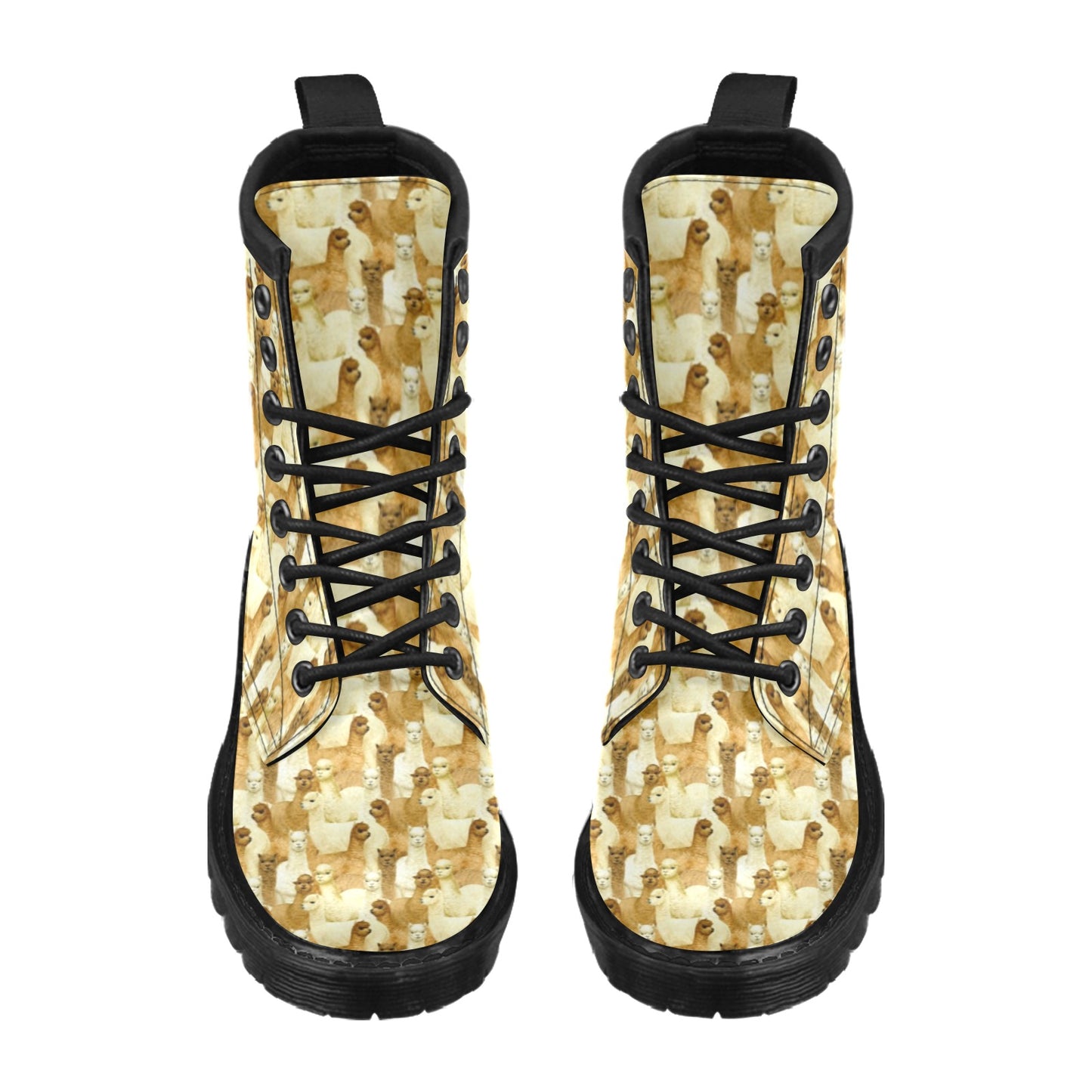 Alpaca Watercolor Design Themed Print Women's Boots