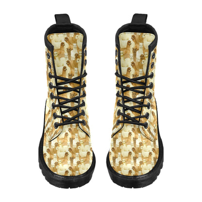 Alpaca Watercolor Design Themed Print Women's Boots