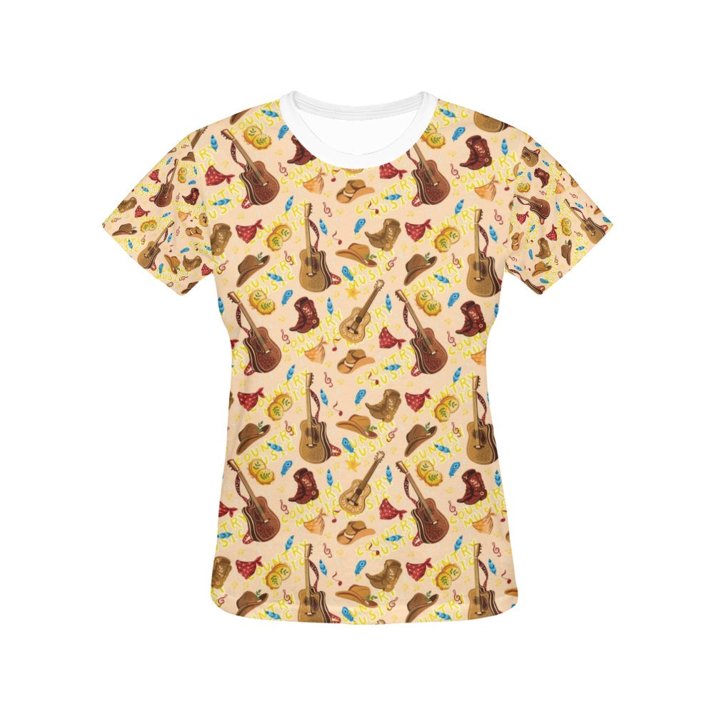 Western Lifestyle Print Design LKS303 Women's  T-shirt