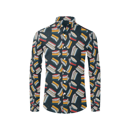 Book Pattern Print Design 07 Men's Long Sleeve Shirt