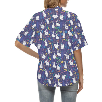 Bunny Pattern Print Design 01 Women's Hawaiian Shirt