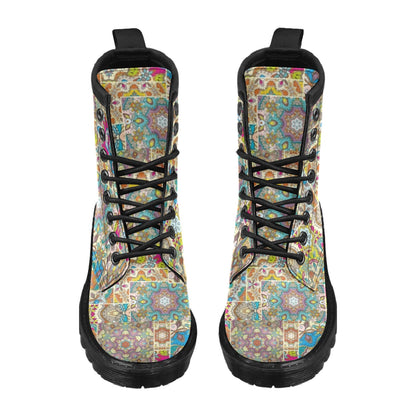 Patchwork Print Design LKS402 Women's Boots