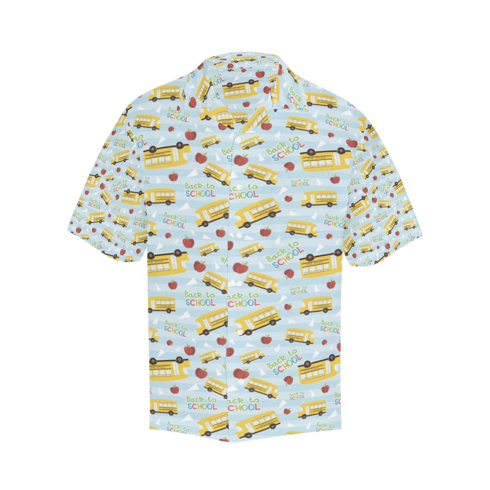 School Bus Back To School Print Design LKS303 Men's Hawaiian Shirt