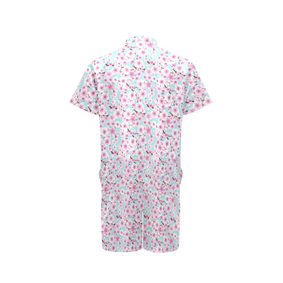 Cherry Blossom Pattern Print Design 01 Men's Romper