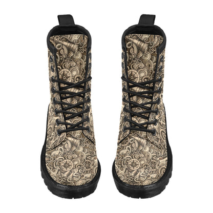 Nautical Tattoo Design Themed Print Women's Boots