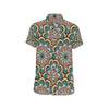 Mandala Pattern Print Design 01 Men's Short Sleeve Button Up Shirt