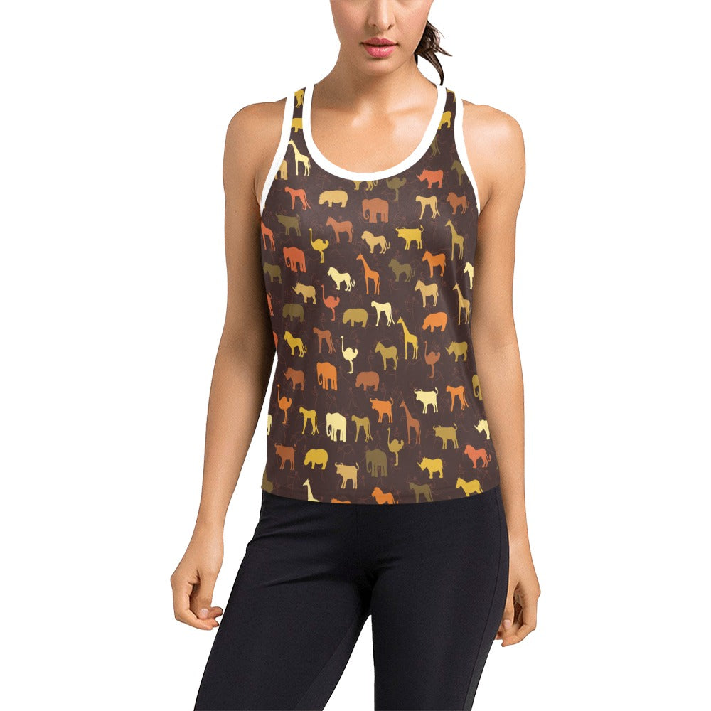 Safari Animal Print Design LKS301 Women's Racerback Tank Top