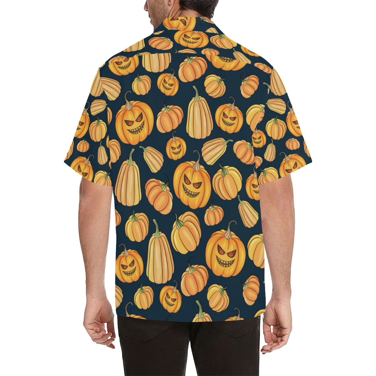 Pumpkin Halloween Pattern Print Design A04 Men's Hawaiian Shirt