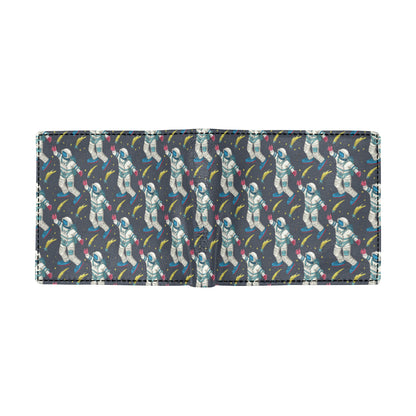 Astronaut Pattern Print Design 04 Men's ID Card Wallet