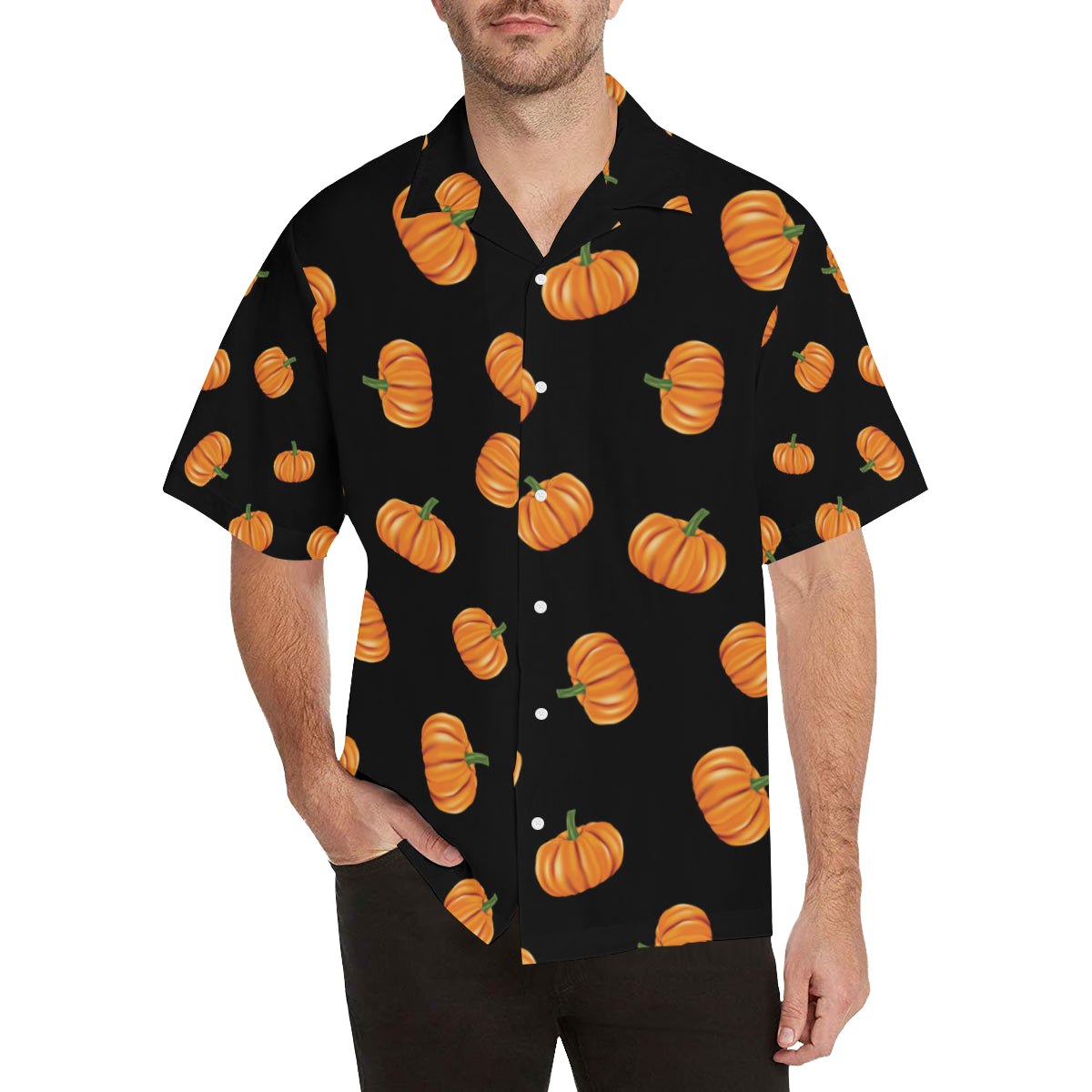 Pumpkin Pattern Print Design A05 Men's Hawaiian Shirt