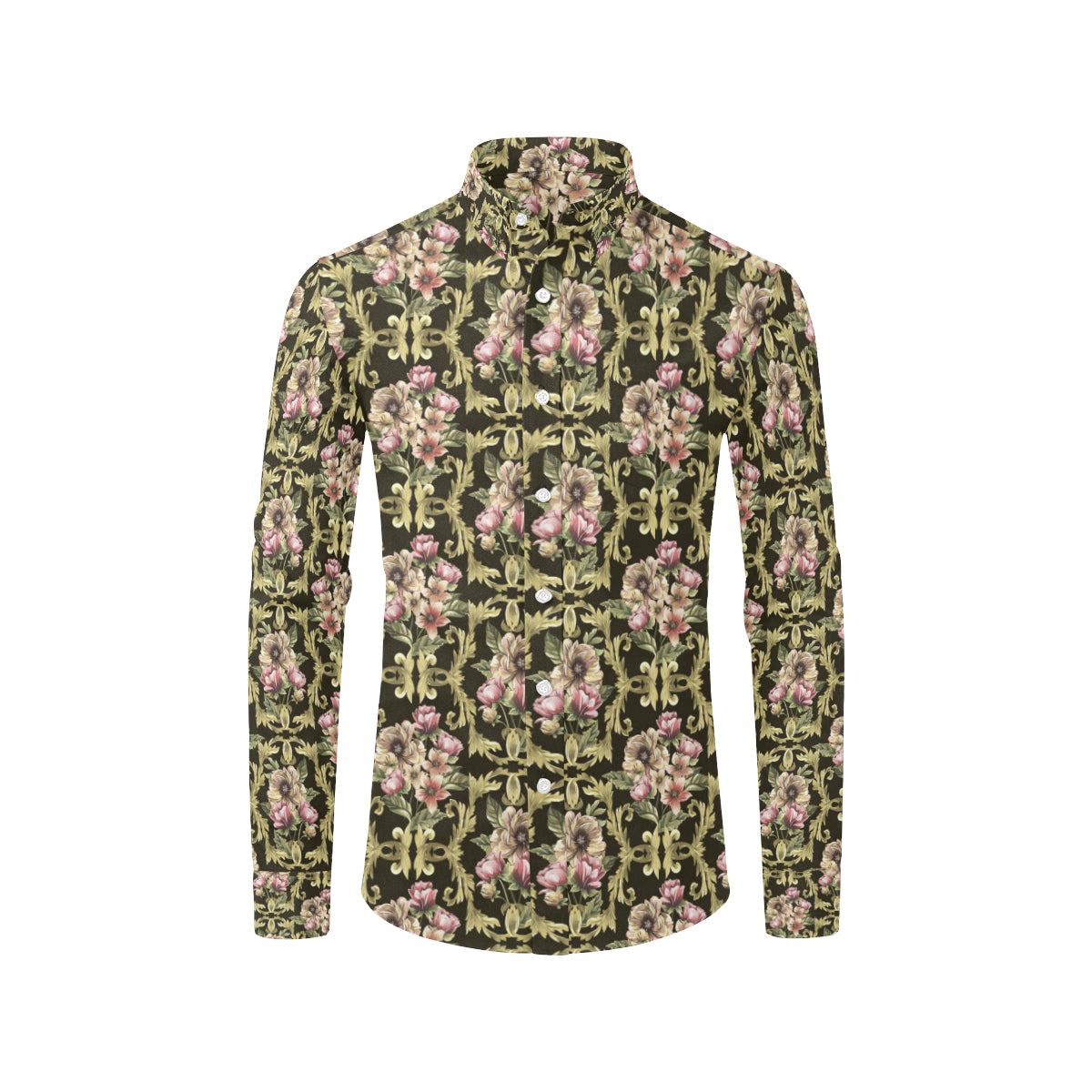 Baroque Pattern Print Design 02 Men's Long Sleeve Shirt