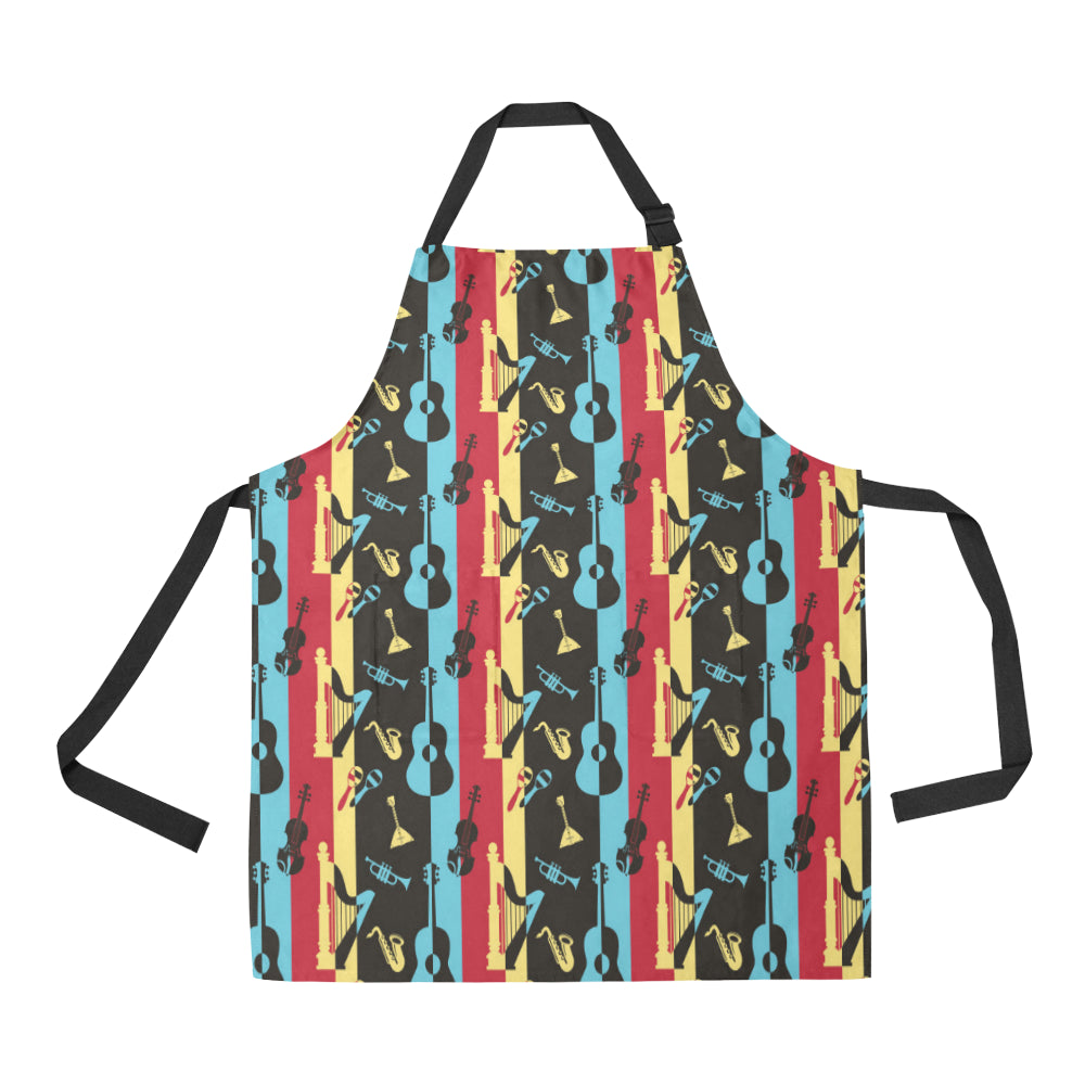 Jazz Pattern Print Design 02 Apron with Pocket