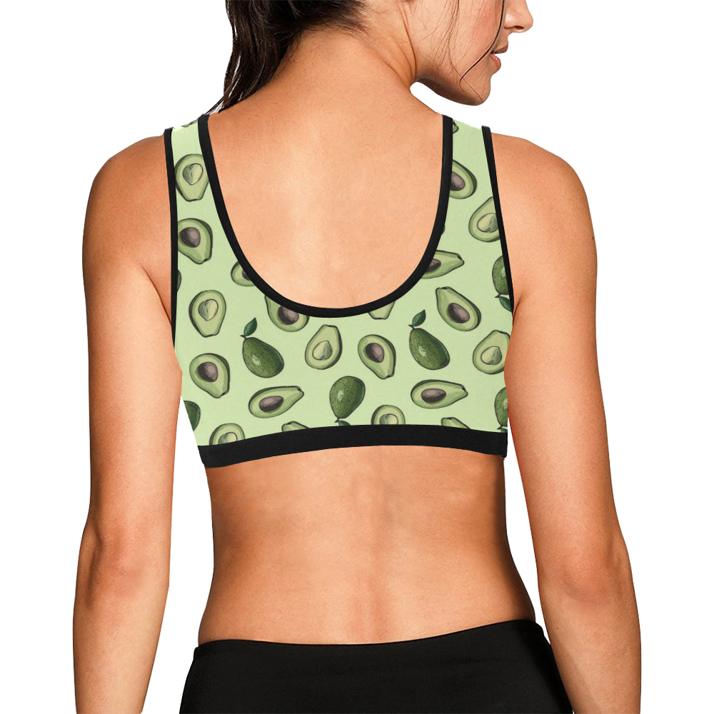 Avocado Pattern Print Design 02 Sports Bra