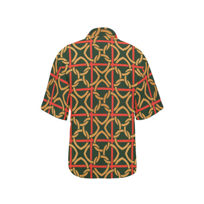 Irish Pattern Print Design 01 Women's Hawaiian Shirt