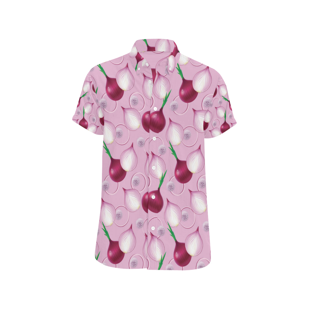 Onion Pattern Print Design A01 Men's Short Sleeve Button Up Shirt
