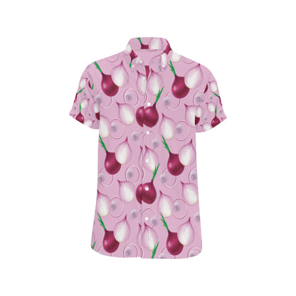 Onion Pattern Print Design A01 Men's Short Sleeve Button Up Shirt