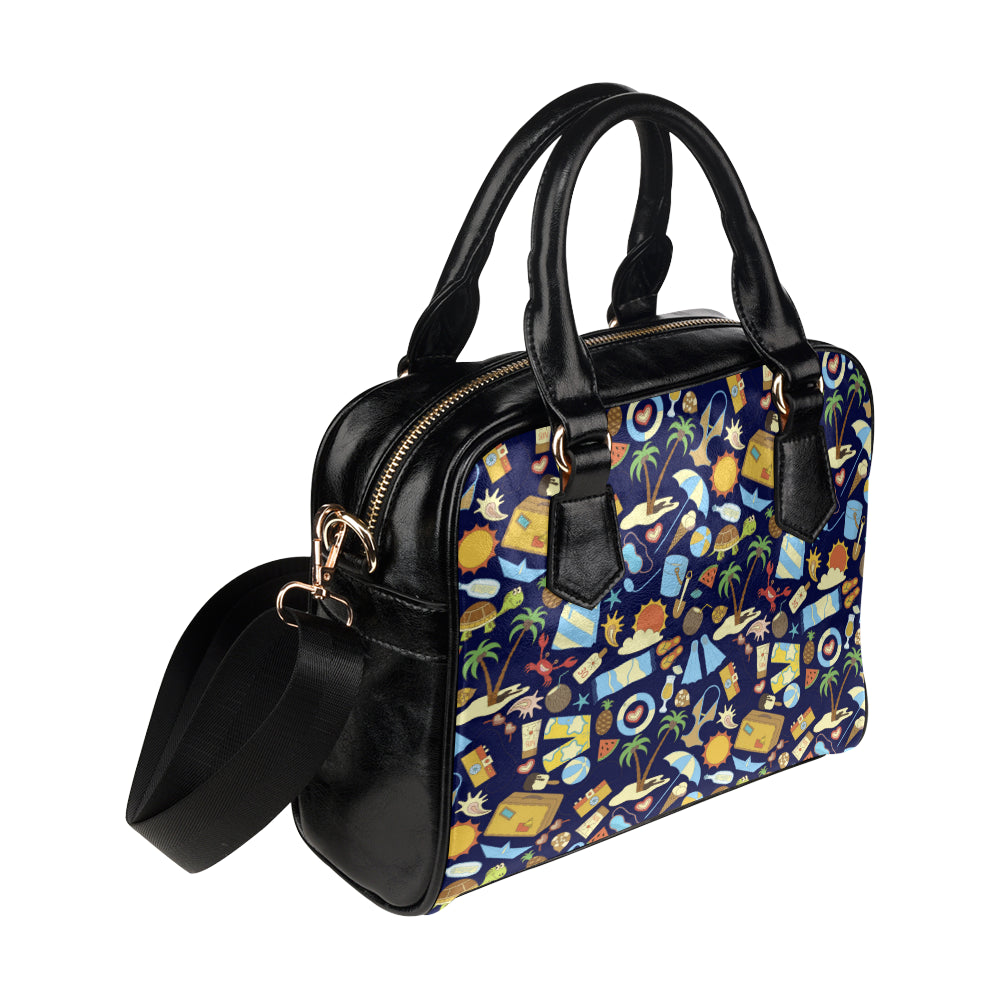 Beach Themed Pattern Print Design 04 Shoulder Handbag