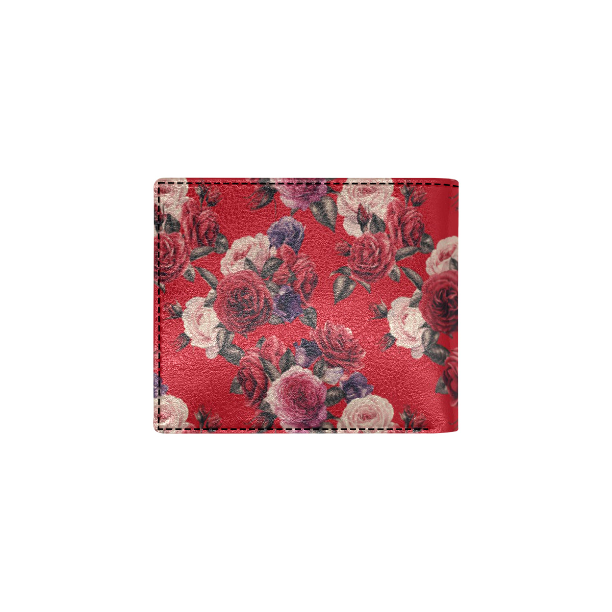 Rose Red Pattern Print Design RO07 Men's ID Card Wallet