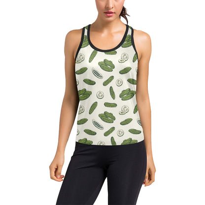 Cucumber Pattern Print Design CC05 Women's Racerback Tank Top