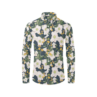 Anemone Pattern Print Design AM04 Men's Long Sleeve Shirt