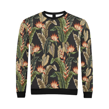 Tropical Flower Pattern Print Design TF014 Men Long Sleeve Sweatshirt