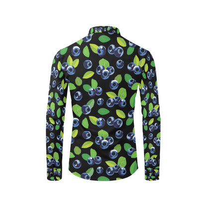 Blueberry Pattern Print Design BB03 Men's Long Sleeve Shirt