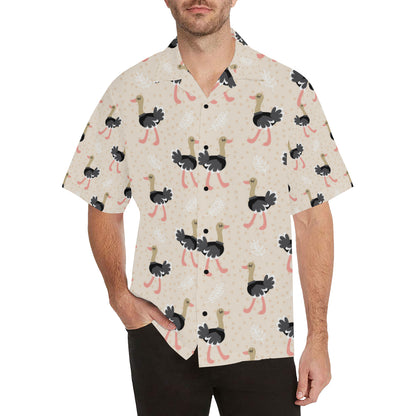 Ostrich Pattern Print Design 02 Men's Hawaiian Shirt