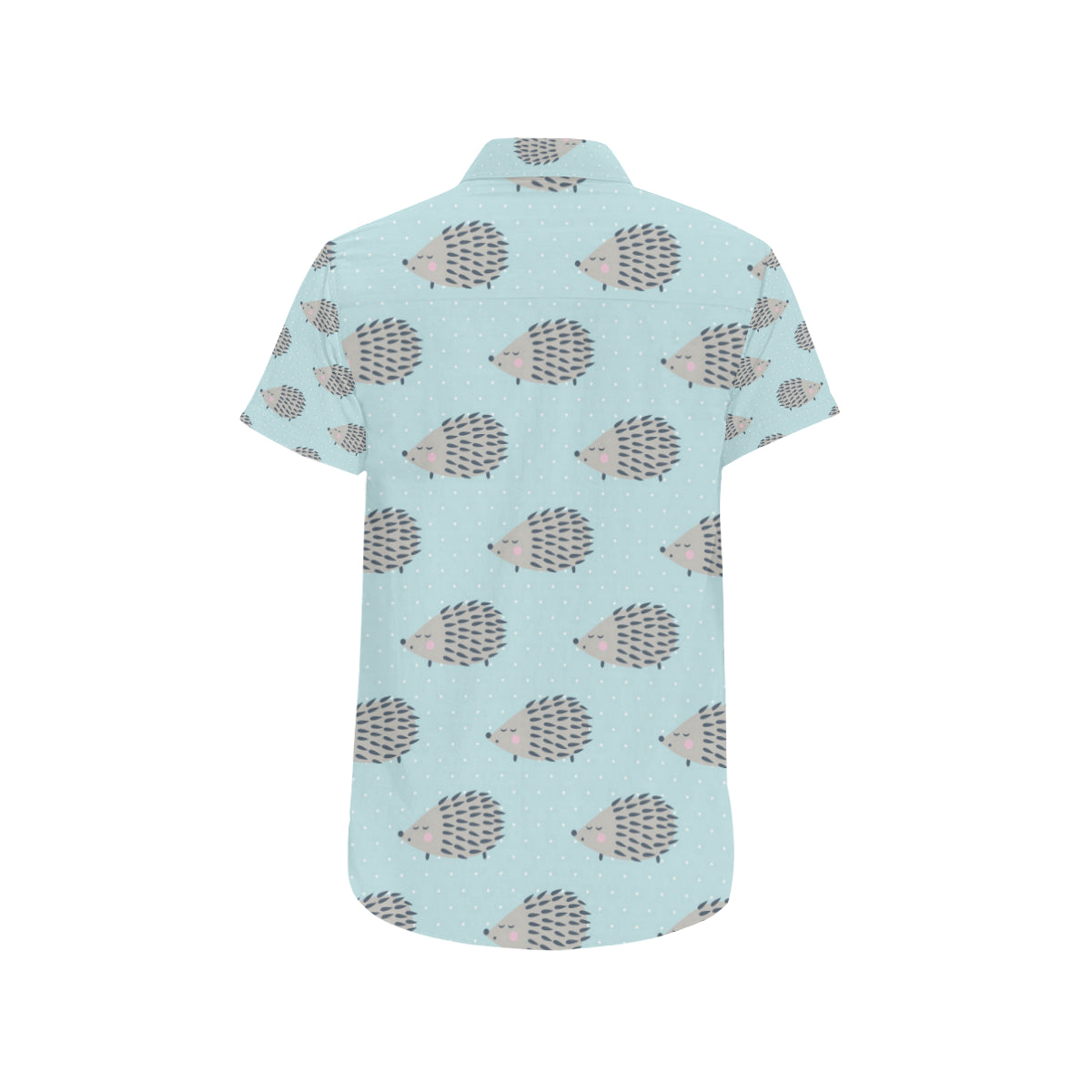 Hedgehog Pattern Print Design 02 Men's Short Sleeve Button Up Shirt