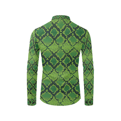 Python Green Pattern Print Design A01 Men's Long Sleeve Shirt